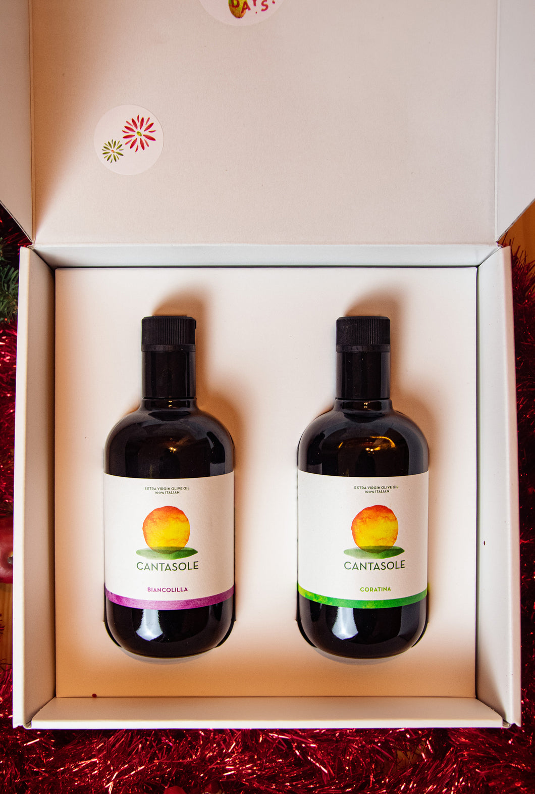 PEACE, JOY AND OLIVE OIL xmas box with 2 bottles 500ml